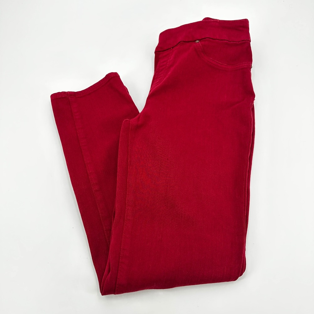Chicos‎ Pull On Jegging Ankle Pants Red Stretch Slim Fit Size 4 Slimming Preppy